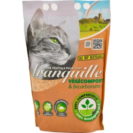 TRANQUILLE Litière végétale Végécompost & bicarbonate 4L