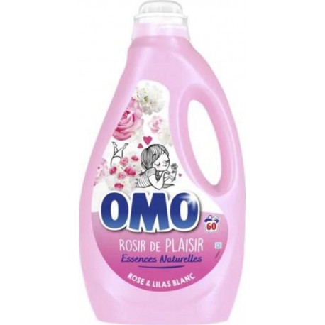 OMO Lessive Liquide Rose & Lilas Blanc x60 2,7L