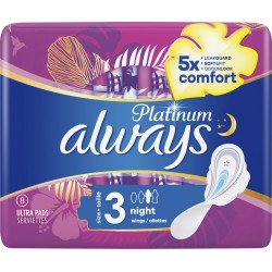 Always Serviette hygiénique ultra night avec ailettes T3