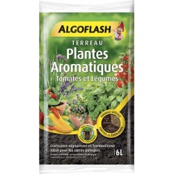 Algoflash Terreau Plantes Aromatiques Tomates et Légumes avec Engrais 6L (lot de 2 soit 12L)