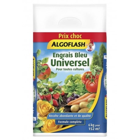 Algoflash Engrais Bleu Universel pour Toutes Cultures Formule Complète 6Kg (lot de 2)
