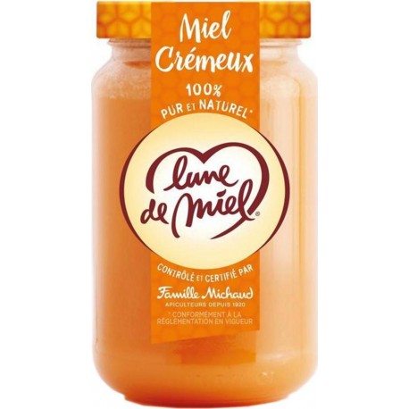 Lune de Miel 100% Pur et Naturel Miel Crémeux 375g (lot de 4)