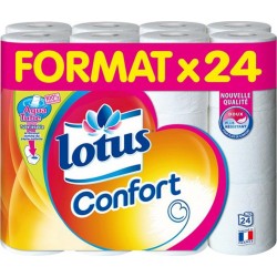 Lotus Confort Papier Toilette Aquatube Blanc x24 rouleaux (lot de 4 soit 96 rouleaux)