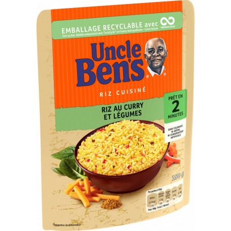 Uncle Ben’s Riz micro-ondes curry & légumes 2mn UNCLE BEN'S 220g