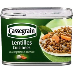 Cassegrain Lentilles Cuisinées aux Oignons et Carottes 460g 706g