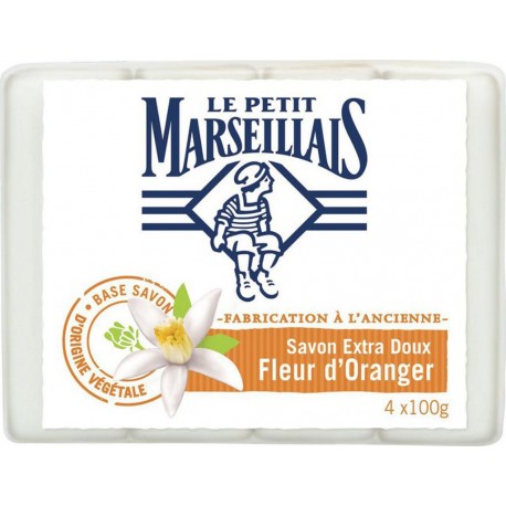 Le Petit Marseillais Savon Extra Doux Fleur d’Oranger 4x100g 400g