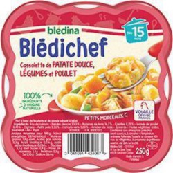 BLEDICHEF BLÉDINA Blédichef - Cassolette de patate douce, légumes et poulet, dès 15 mois250g
