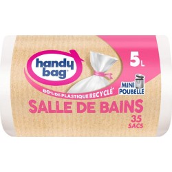 Handy Bag Sacs poubelle 5L Salle de bain à liens x35