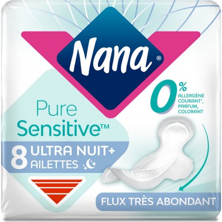 NANA Serviette hygiénique nuit x8