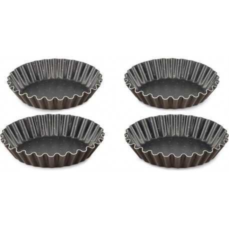 TEFAL Moules 4 tartelettes individuelles PERFECT BAKE 11cm métal