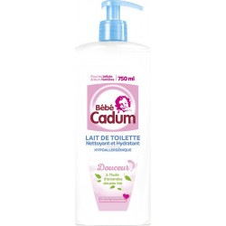 Bébé Cadum Lait de Toilette Bébé à l'Huile d'Amandes Douce Bio 750ml