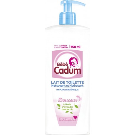 Bébé Cadum Lait de Toilette Bébé à l'Huile d'Amandes Douce Bio 750ml