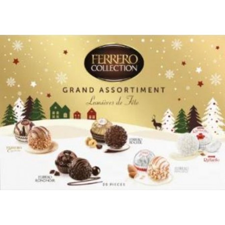 FERRERO Assortiment de Chocolats au Lait et Noisettes, Noix de Coco, Cappuccino et Amandes x20