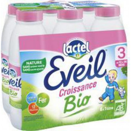 Lactel Eveil Lait liquide BIO, de 10 mois à 3 ans
