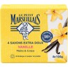 LE PETIT MARSEILLAIS Savon fabrication ancienne extra doux mains et corps vanille 4X100g
