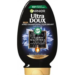 GARNIER Ultra DOUX Après-shampoing Équilibrant Charbon Magnétique & Huile De Fleur De Nigelle 200ml