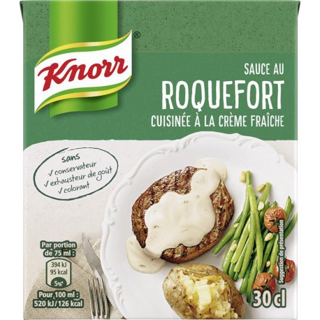 Knorr Sauce au Roquefort Cuisinée à la Crème Fraîche 30cl (lot de 6)