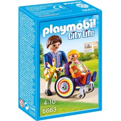 PLAYMOBIL 6663 Enfant avec fauteuil roulant et papa