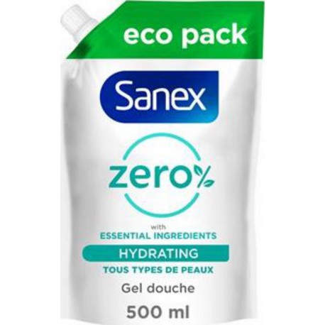 Sanex eco pack recharge Zéro% hydratant ESSENTIAL TOUS TYPES DE PEAUX 500ml