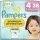 PAMPERS Couches Bébé Premium Protection Taille 4 9-14Kg x38