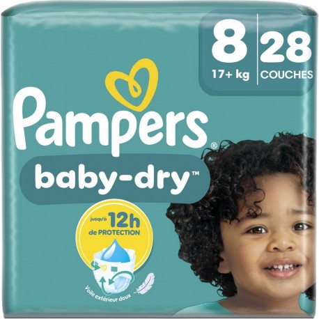 PAMPERS Couches Bébés Baby-Dry 17+Kg Taille 8 x28