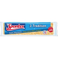 SPONTEX Eponges végétales Tradition x3 (lot de 6 soit 18 éponges)