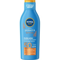 NIVEA Crème solaire Lait Corps Spf 50 Protection et Bronzage Résistant a l'Eau Sun le facon de 200ml