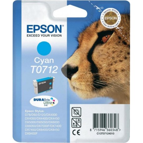 Epson Cartouche d’Encre DuraBrite Ultra Ink Cyan T0712 (lot de 2)