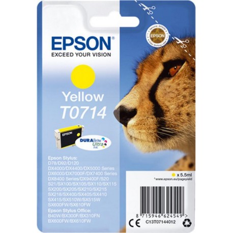 Epson Cartouche d’Encre DuraBrite Ultra Ink Jaune T0714 (lot de 2)