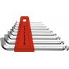 PB Swiss Tools Jeu de clés mâles coudées 6 pans, tige courte, avec tête sphérique chromé, Nombre de tournevis 9 2212.H-10