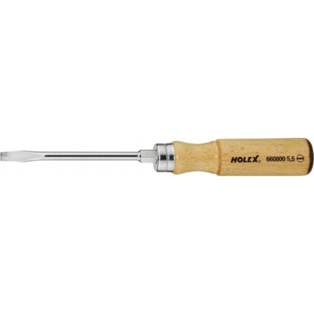 Holex Tournevis pour visà fente, avec manche en bois, Largeur embout (b) 5,5 mm 6608005,5
