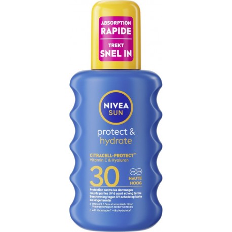 NIVEA Crème solaire Lait Corps Spf 30 Hydratant 48h Résistant a l'Eau Protect et Hydrate Sun 200ml