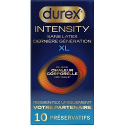 DUREX Préservatif Intensity XL plus de Chaleur Corporelle Partagée 10 préservatifs