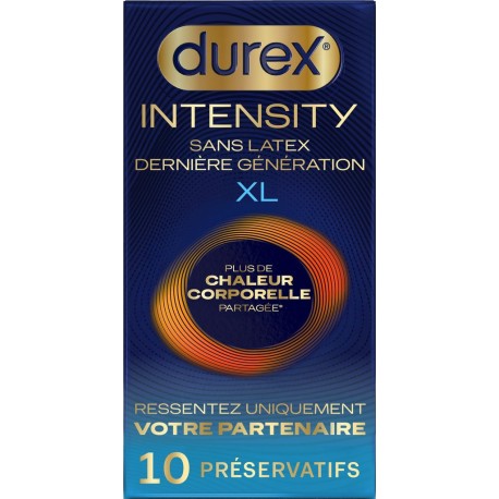 DUREX Préservatif Intensity XL plus de Chaleur Corporelle Partagée 10 préservatifs