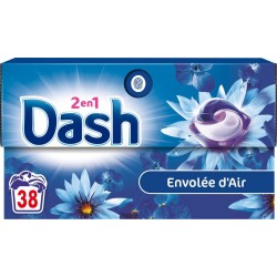 DASH Lessive capsules 2 en 1 Envolée d'Air 38 capsules