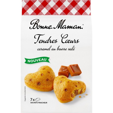 BONNE MAMAN Tendres Cœurs Caramel au Beurre Salé 7 gâteaux 210g