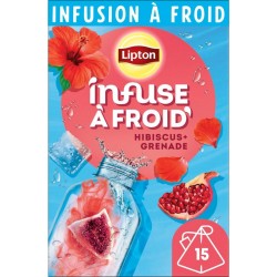 LIPTON Infusion à Froid Grenade Hibiscus 15 sachets