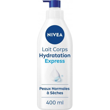 NIVEA Lait Corps Peau Normale à Sèche Hydratation 72H Acide Hyaluronique et Minéraux Marins 400ml