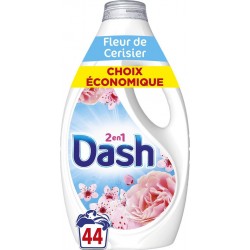 DASH Lessive liquide Fleur de cerisier Eau de Rose le bidon de 1980ml