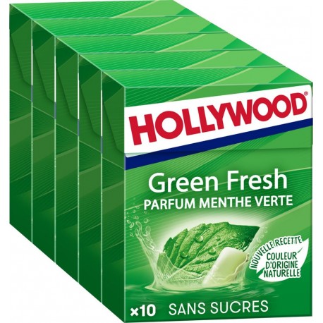 HOLLYWOOD Chewing gum greenfresh les 5 boîtes de 14g