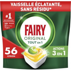 FAIRY Tablette lave-Vaisselle Original Tout en 1 Citron 56 tablettes