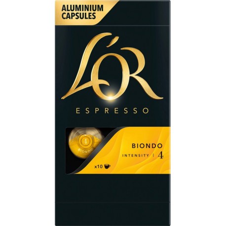 L'OR Café Capsules Espresso Intensité 4 Compatible Nespresso 10 capsules