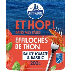 PETIT NAVIRE Effilochés de thon sauce tomate et basilic 200g