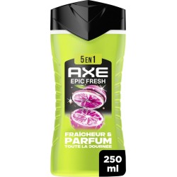AXE Gel douche Homme Corps Fraîcheur et Parfum 24h Epic Fresh 5-en-1 Agrumes 250ml
