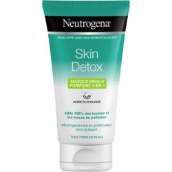 Neutrogena Ski Detox Masque Argile Purifiant 2 en 1 Acide Glycolique 150ml (lot de 3)
