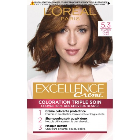 5 3 L Oreal 5 3L Oreal Coloration châtain clair doré 5.3 L'OREAL