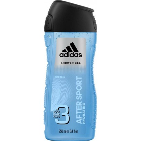 Adidas Shower Gel Protein After Sport Hydrating 3 en 1 Body Hair Face 250ml (lot de 6)