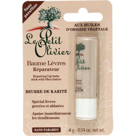 Le Petit Olivier Baume Lèvres Réparateur Beurre de Karité Sans Paraben 4g