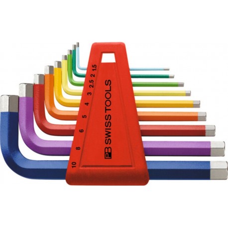 PB Swiss Tools Jeu de clés mâles coudées 6 pans revêtement par poudre, Nombre de tournevis 9 210.H-10RB