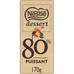 Nestlé Tablette de Chocolat Noir 80% la tablette de 170g